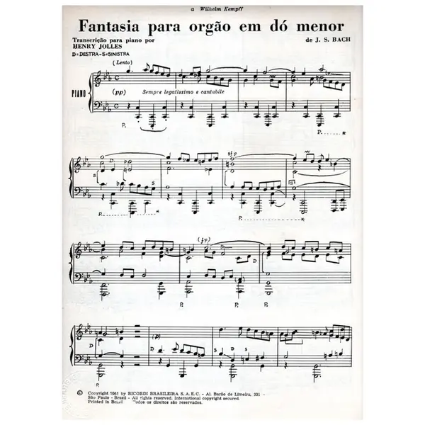 Fantasia Para Órgão Em Dó Menor