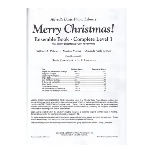 Alfred's Basic Piano Course - Merry Christmas! Ensemble, Complete Book 1
