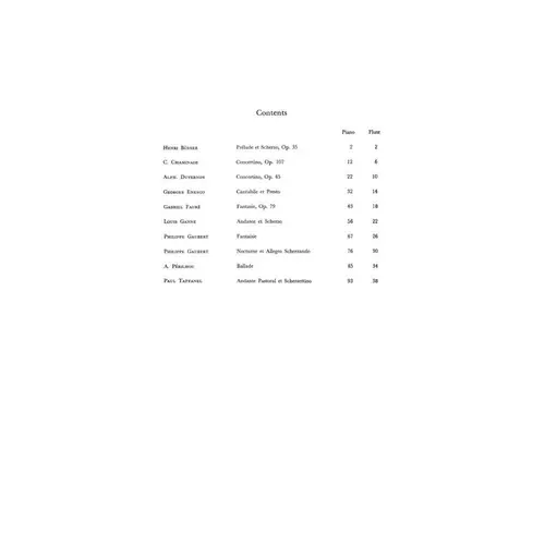 Flute Music By French Composers For Flute And Piano