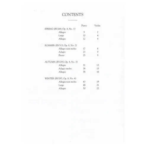 The Four Seasons - Complete (Violin)