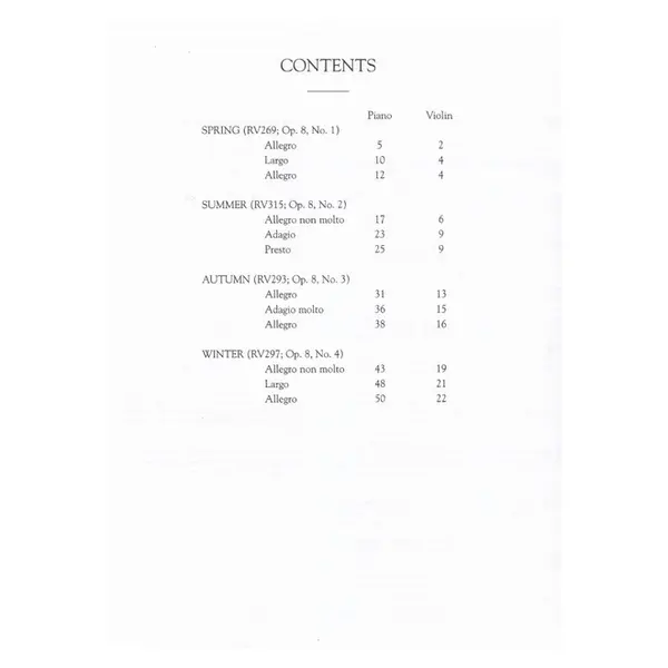 The Four Seasons - Complete (Violin)