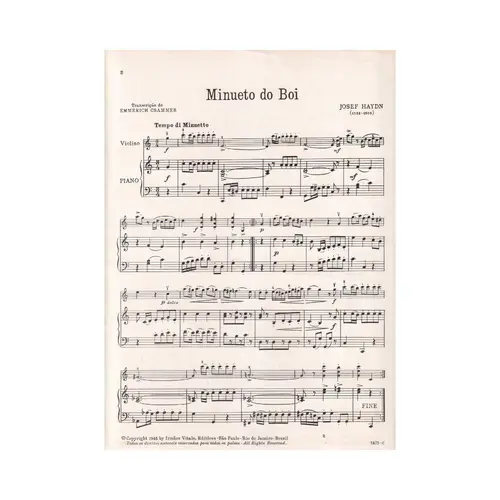 Minueto do boi para violino e piano