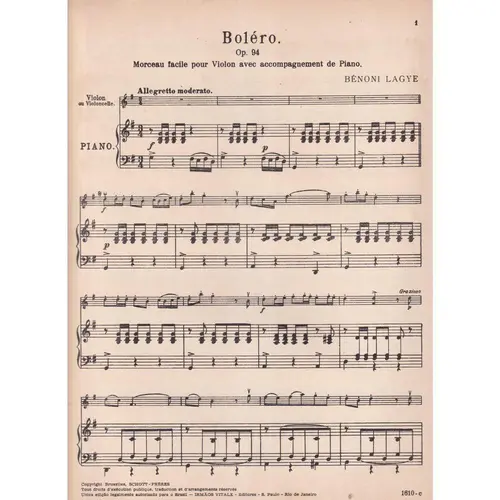 Bolero - Op.94 - Exemplar Antigo