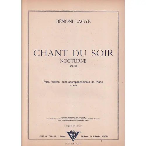 Chant Du Soir - Noturne - Op.89  - Exemplar Antigo