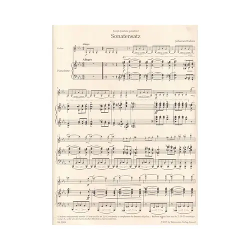 Sonata Movement From The F.A.E. Sonata For Violin And Piano C Minor Woo 2