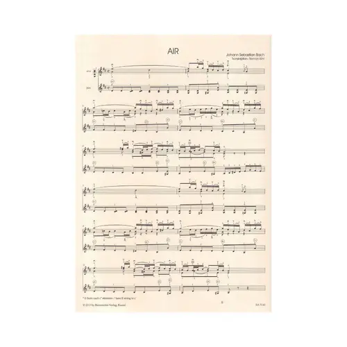 Air ( Arranged For Violin Solo From The Orchestral Suite Bwv 1068)