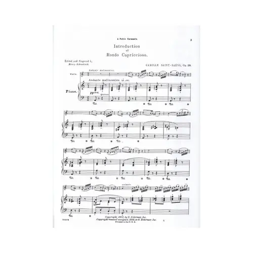 Introduction And Rondo Capriccioso For Violin And Piano