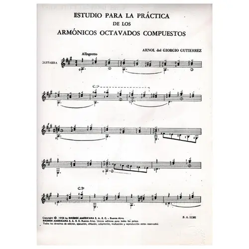Estudio Para La Practica de los armonicos octavados