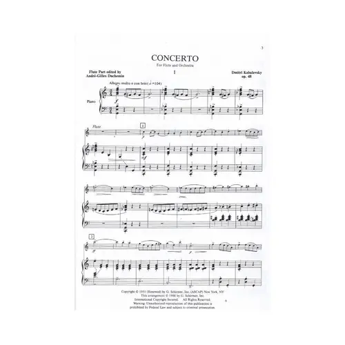 Concerto For Flute And Orchestra  (From Violin Concerto Op.48)