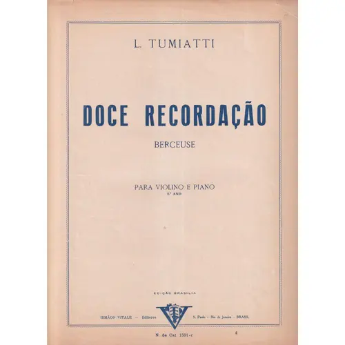Doce Recordação - Berceuse - Exemplar Antigo