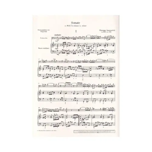 Sonata A Minor For Violoncello And Basso Continuo