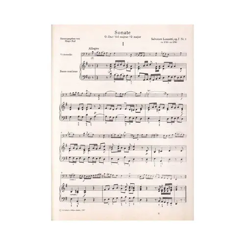 Sonate G Dur Fur Violoncello