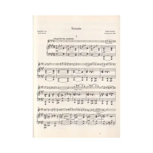 Sonate Fur Piano Und Violine