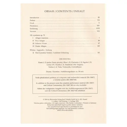 Symphony No. 7 D Minor Op. 70 - Study score