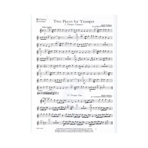 Two Pieces For Trumpet (Trumpet Voluntary - Trumpet Tune)