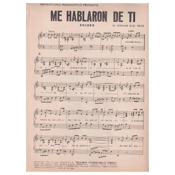 Me Hablaron De Ti - Bolero
