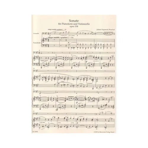 Sonata For Pianoforte And Violoncello Op.104