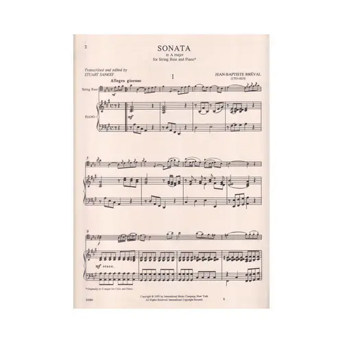 Sonata In A Major For String Bass