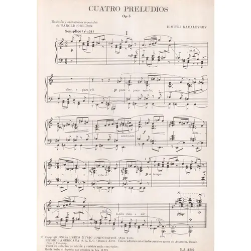 Cuatro Preludios - Op.5 (Sheldon)