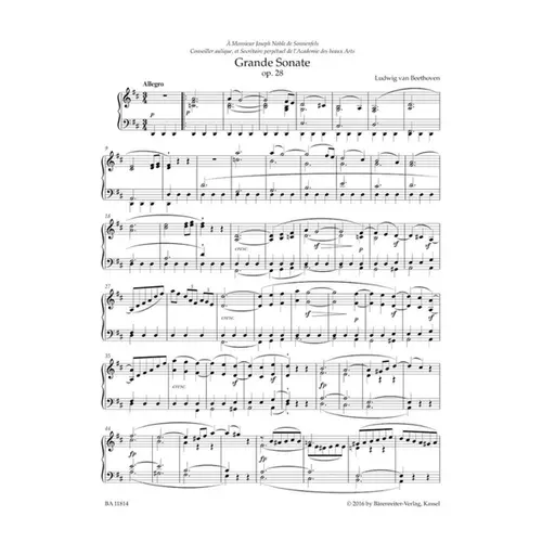 Sonata For Pianoforte D Major Op. 28 '' Pastorale ''