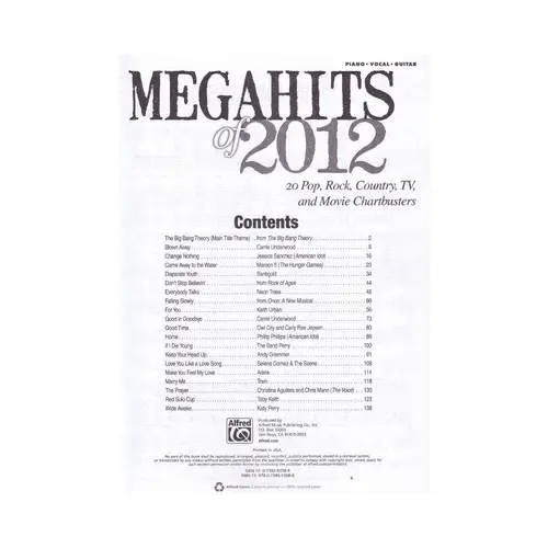 Megahits Of 2012