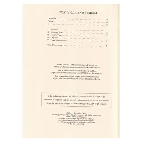 Serenade For String Orchestra E Major Op. 22 - Score