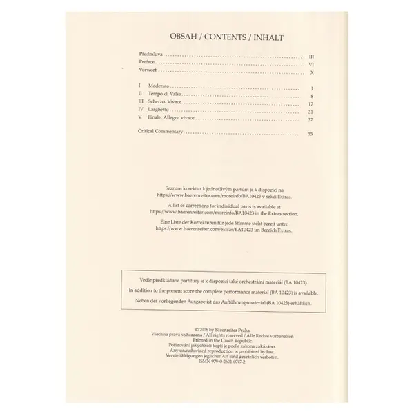 Serenade For String Orchestra E Major Op. 22 - Score
