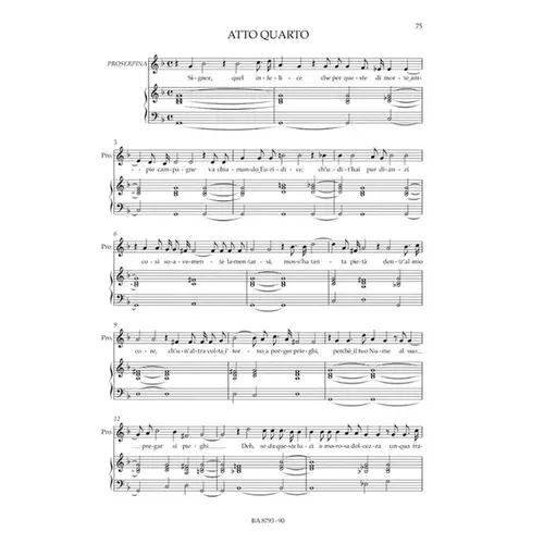 L' Orfeo - Vocal Score