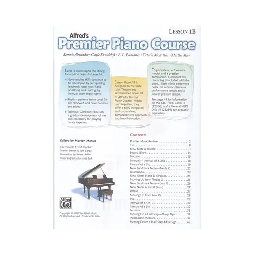 Premier Piano Course - Lesson 1B