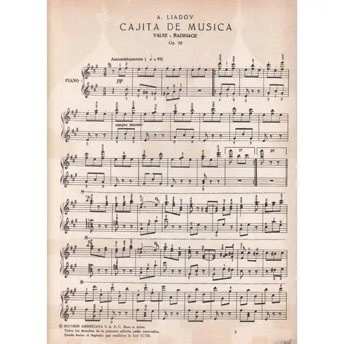 Cajita De Musica - Op.32  Valse - Badinage - Exemplar Antigo