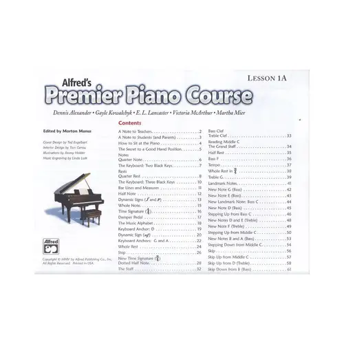 Premier Piano Course - Lesson 1A