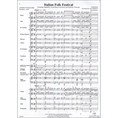 Italian Folk Festival Full Orchestra ( Score+Parts)