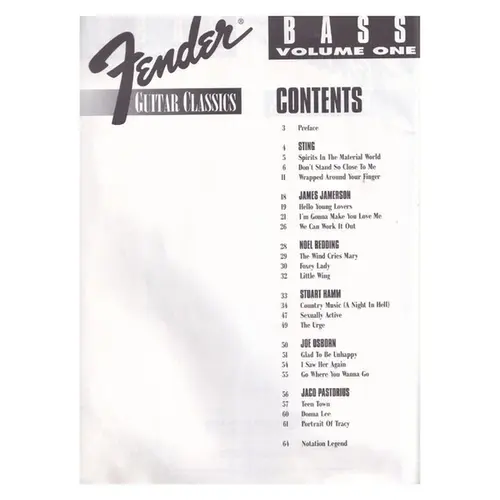 Fender Guitar Classics-Bass Vol.1