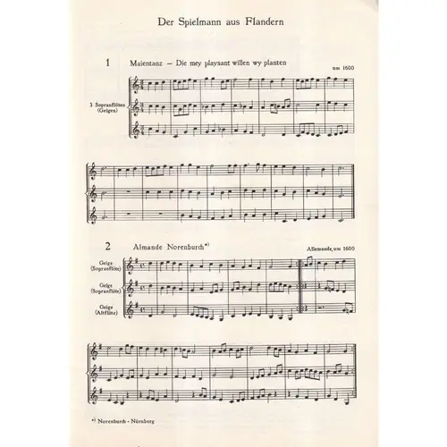 Der Spielmann Aus Flandern para flautas doce ou outros instrumentos