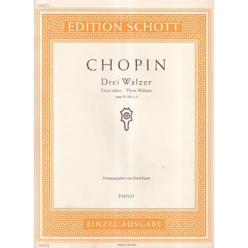 Drei Walzer - Op.70 N.1, 2, 3 para piano