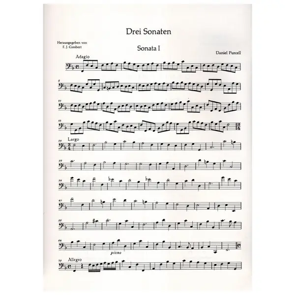 Drei Sonaten Fur Altblockflote und basso Continuo