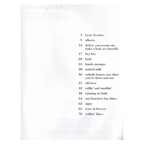From The Album Eric Clapton Unplugged
