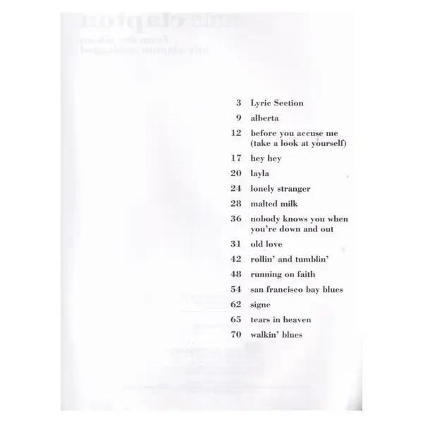 From The Album Eric Clapton Unplugged