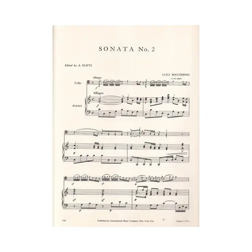 Sonata N.2 In C Major For Cello