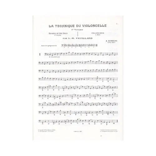 La Technique Du Violoncelle - Vol.1