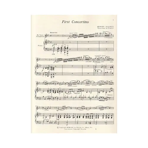 First Concertino for tenor saxophone