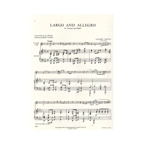 Largo And Allegro (Trumpet)