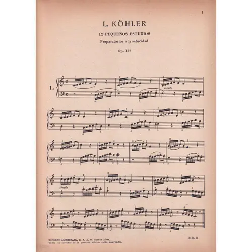 Doce Pequenos Estudios - Op.157  (Edição Antiga)