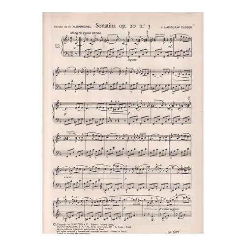 Sonatina - Op.20 N.3  (Edição Antiga)