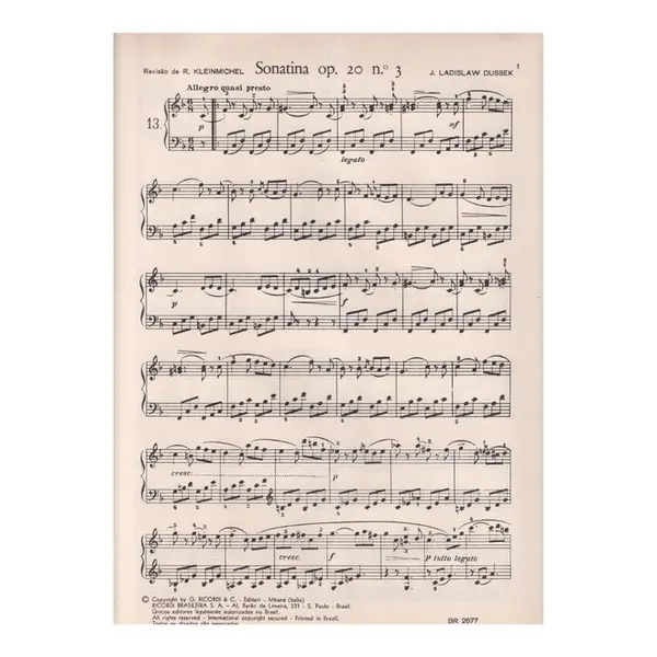 Sonatina - Op.20 N.3  (Edição Antiga)