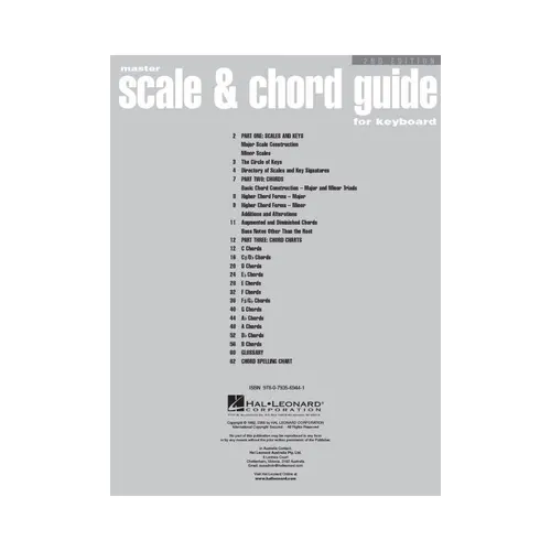 Master Scale And Chord Guide - Keyboard