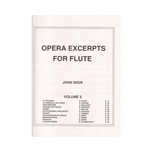 Opera Excerpts For Flute Vol.3