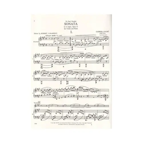 Sonata In A Maj-Op.13  (Violino)