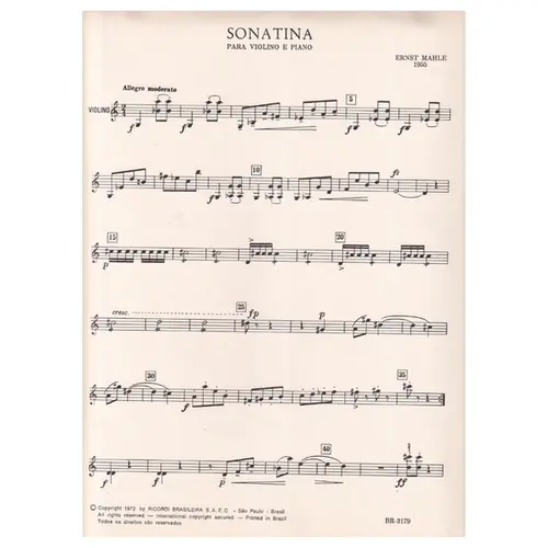 Sonatina (1955) Para Violino E Piano