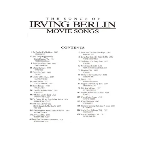 Movie Songs-Songs Of Irving Berlin
